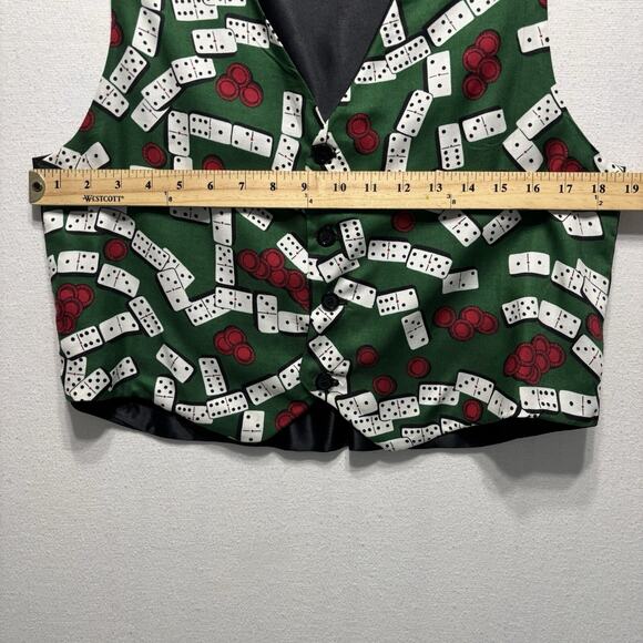 Domino Tile Game Night Vest Mens Small Unbranded Poker Chip Casino Core RARE - Picture 7 of 9